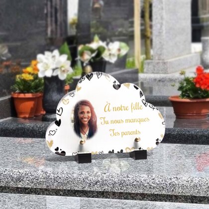 Plaque funéraire cadre-coeurs-forme-nuage 10 Plaquedeces.fr
