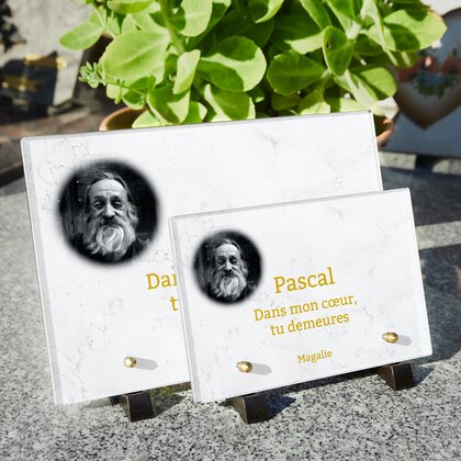 Plaque funéraire marbre-blanc 19 Plaquedeces.fr
