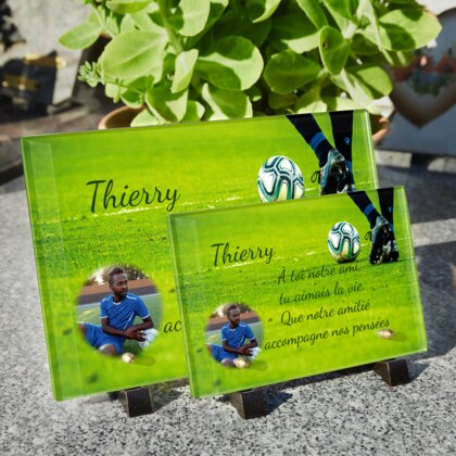 Plaque funéraire footballeur 19 Plaquedeces.fr
