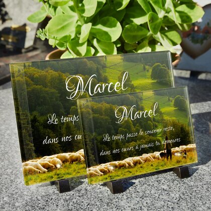 Plaque funéraire berger-moutons 16 Plaquedeces.fr
