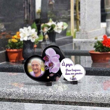 Plaque funéraire magnifiques-orchidees-forme-double-coeur 3 Plaquedeces.fr
