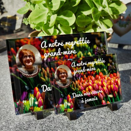 Plaque funéraire fleuriste 27 Plaquedeces.fr
