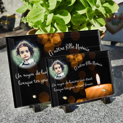Plaque funéraire bougie 3 Plaquedeces.fr
