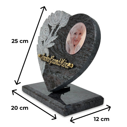 Plaque funéraire coeur-fleurs-taillees 28 Plaquedeces.fr
