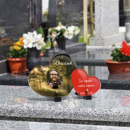 Plaque funéraire foret-forme-double-coeur 7 Plaquedeces.fr
