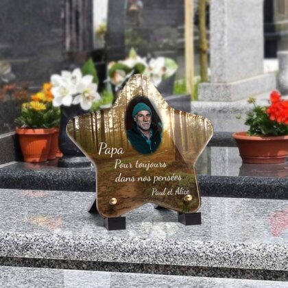 Plaque funéraire foret-forme-etoile 15 Plaquedeces.fr
