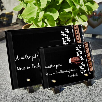 Plaque funéraire accordeon 13 Plaquedeces.fr
