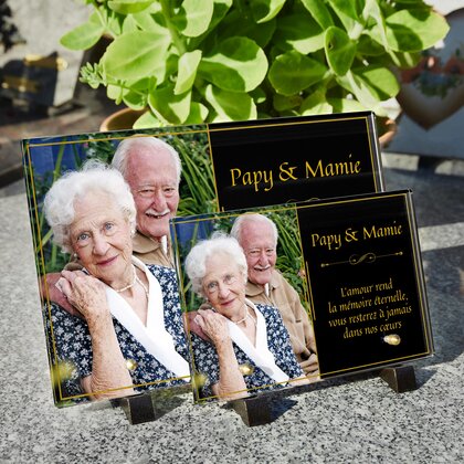 Plaque funéraire demi-cadre 2 Plaquedeces.fr
