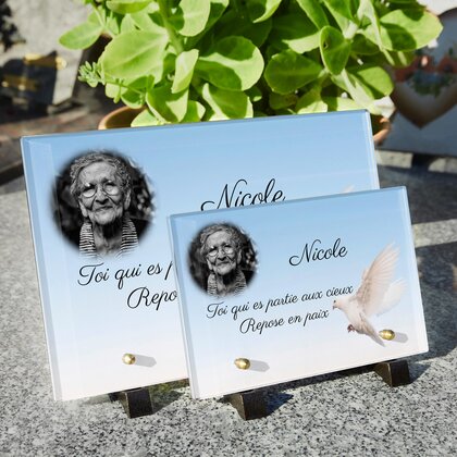 Plaque funéraire colombe-volante 9 Plaquedeces.fr
