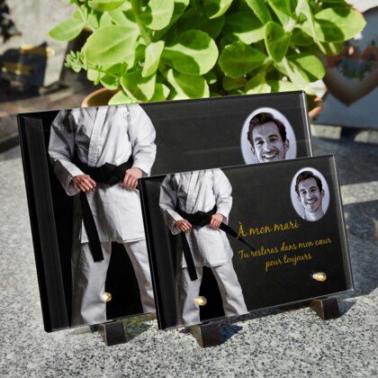 Plaque funéraire karate 20 Plaquedeces.fr
