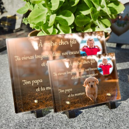 Plaque funéraire golden-retriever-chiot 18 Plaquedeces.fr
