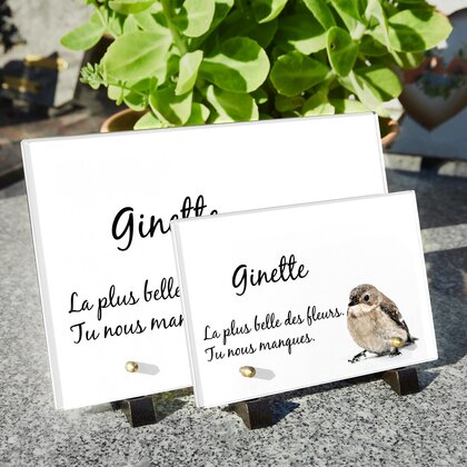 Plaque funéraire oiseau-blanc 25 Plaquedeces.fr
