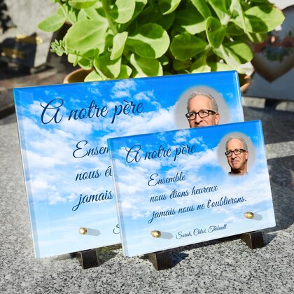 Plaque funéraire nuages 12 Plaquedeces.fr

