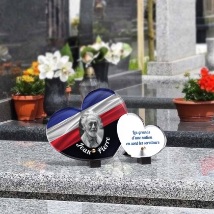 Plaque funéraire ancien-combatant-forme-double-coeur 18 Plaquedeces.fr
