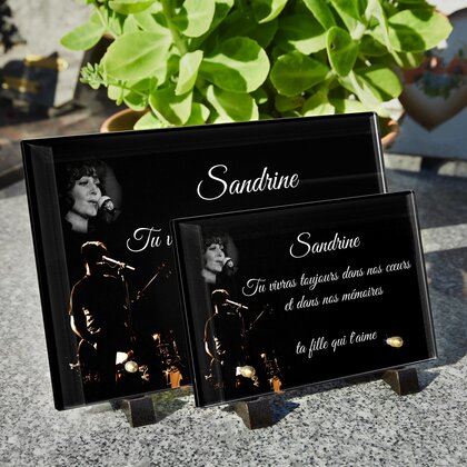 Plaque funéraire chanteur-sur-scene 23 Plaquedeces.fr
