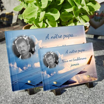 Plaque funéraire aile-avion 24 Plaquedeces.fr
