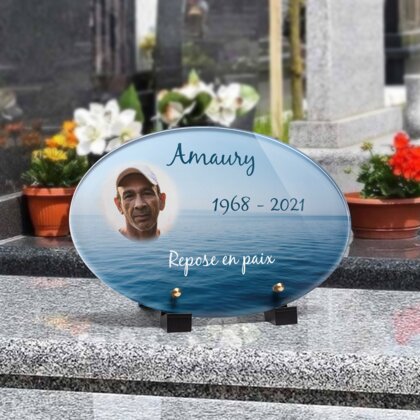 Plaque funéraire horizon-ocean-forme-ovale 10 Plaquedeces.fr
