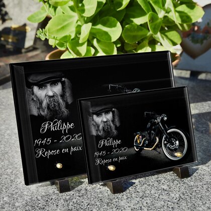 Plaque funéraire moto-vintage 30 Plaquedeces.fr
