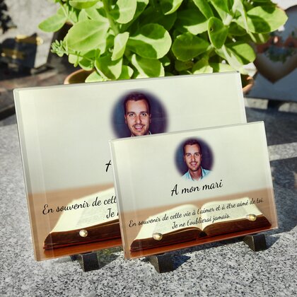 Plaque funéraire livre-grand-ouvert 11 Plaquedeces.fr
