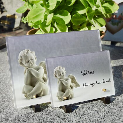 Plaque funéraire ange-paisible 29 Plaquedeces.fr
