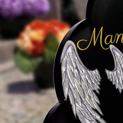 Plaque funéraire ailes-dange-forme-nuage 22 Plaquedeces.fr
