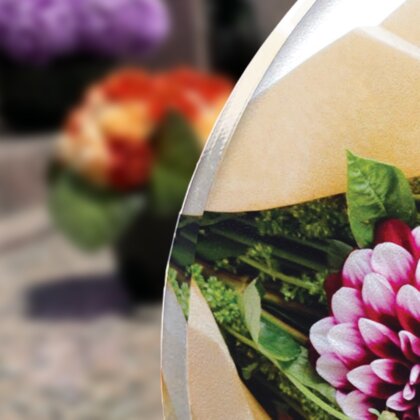 Plaque funéraire bouquet-garni-forme-ovale 4 Plaquedeces.fr
