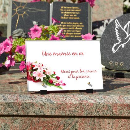Plaque funéraire bouquet-garni 28 Plaquedeces.fr
