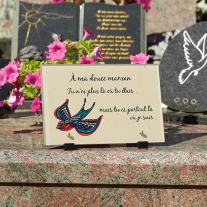 Plaque funéraire plaque-funeraire-hirondelle 27 Plaquedeces.fr
