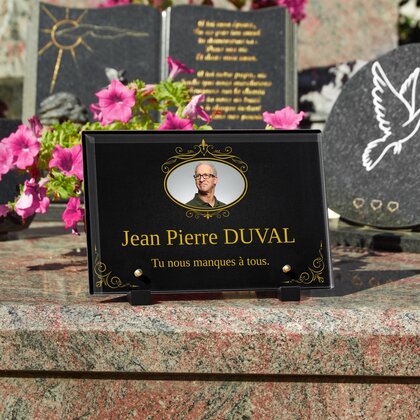 Plaque funéraire ornements 23 Plaquedeces.fr
