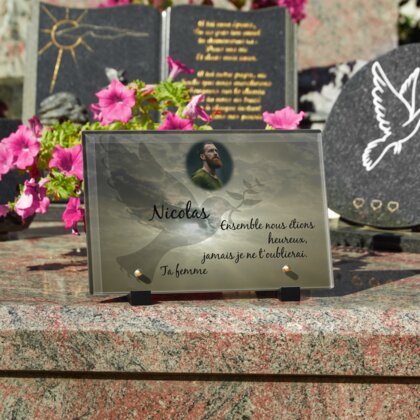 Plaque funéraire colombe-silhouette 5 Plaquedeces.fr
