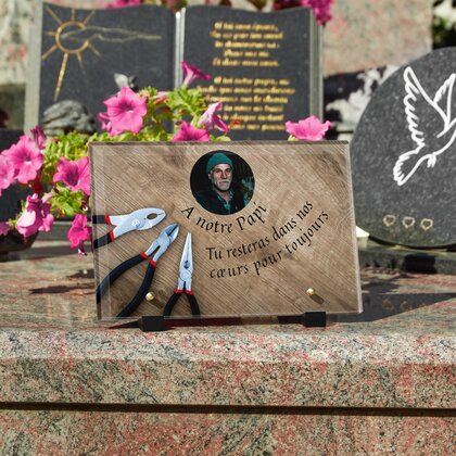 Plaque funéraire outils-bricoleur 29 Plaquedeces.fr
