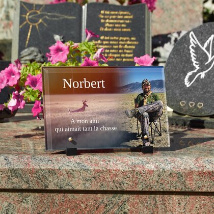 Plaque funéraire chasseur-gibier 17 Plaquedeces.fr
