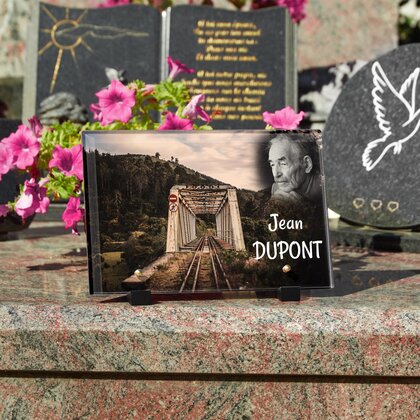 Plaque funéraire rail-de-train 21 Plaquedeces.fr
