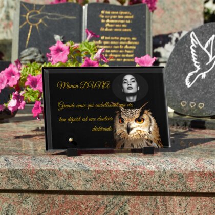Plaque funéraire plaque-funeraire-hibou 4 Plaquedeces.fr
