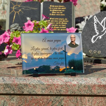 Plaque funéraire croix-en-bois 13 Plaquedeces.fr
