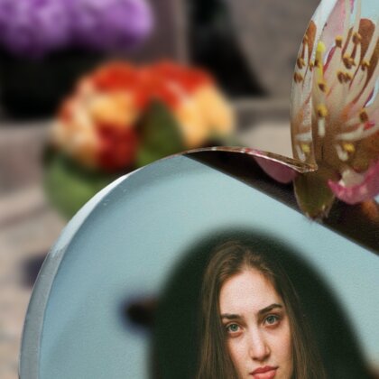 Plaque funéraire arbre-fleuri-forme-double-coeur 12 Plaquedeces.fr
