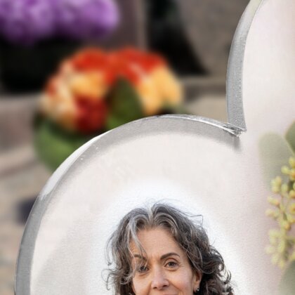 Plaque funéraire bouquet-garni-forme-double-coeur 28 Plaquedeces.fr
