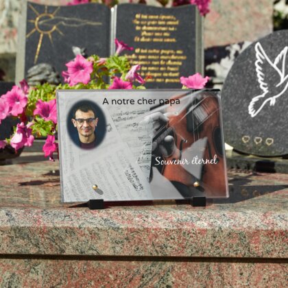 Plaque funéraire violoniste 16 Plaquedeces.fr
