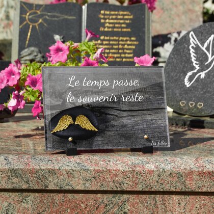Plaque funéraire ailes-dange 25 Plaquedeces.fr
