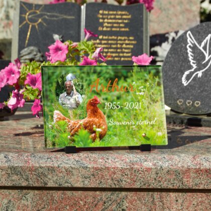 Plaque funéraire plaque-funeraire-poule 30 Plaquedeces.fr
