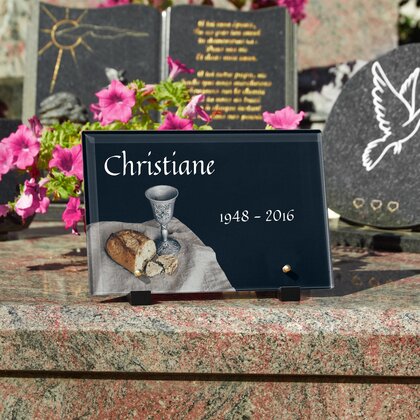 Plaque funéraire pain-et-coupe 22 Plaquedeces.fr
