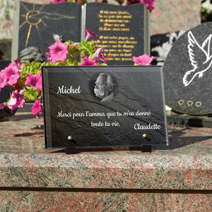 Plaque funéraire pierre-dardoise 24 Plaquedeces.fr
