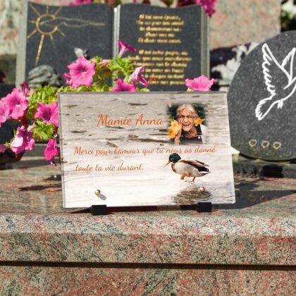 Plaque funéraire plaque-funeraire-canard 24 Plaquedeces.fr
