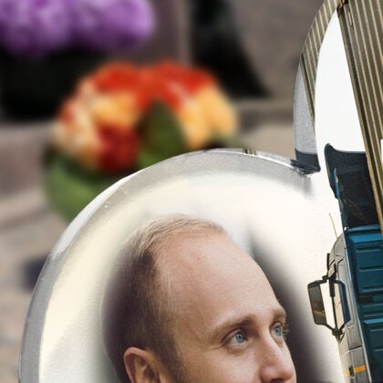 Plaque funéraire camion-sur-route-ensoleillee-forme-double-coeur 20 Plaquedeces.fr
