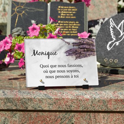 Plaque funéraire lavande-sur-marbre 9 Plaquedeces.fr
