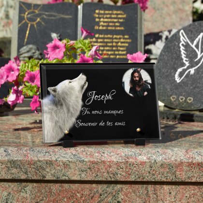 Plaque funéraire plaque-funeraire-loup 29 Plaquedeces.fr
