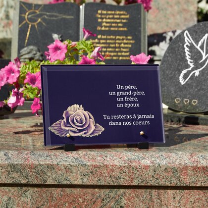 Plaque funéraire rose-vintage 18 Plaquedeces.fr
