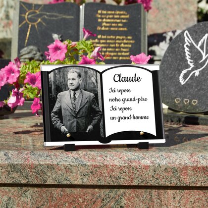 Plaque funéraire livre-minimaliste 1 Plaquedeces.fr

