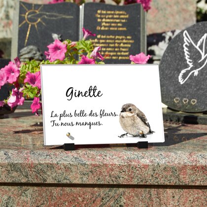 Plaque funéraire oiseau-blanc 20 Plaquedeces.fr
