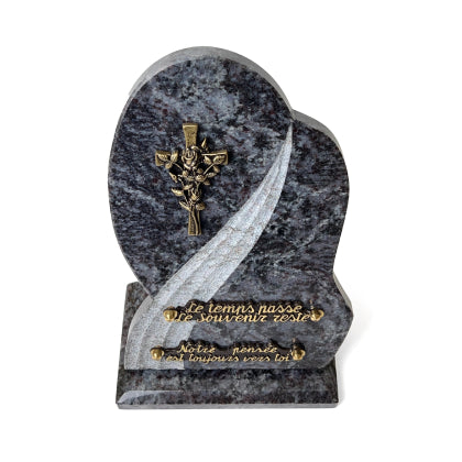 Plaque funéraire vague-eleguante-sur-socle 29 Plaquedeces.fr
